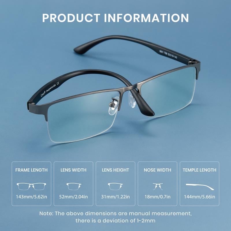 Cyxus Blue Light Blocking Computer Glasses for Men & Women Fashion Semi Rim Frame UV Blocking Gaming Eyeglasses Lightweight Eyeglass 8001