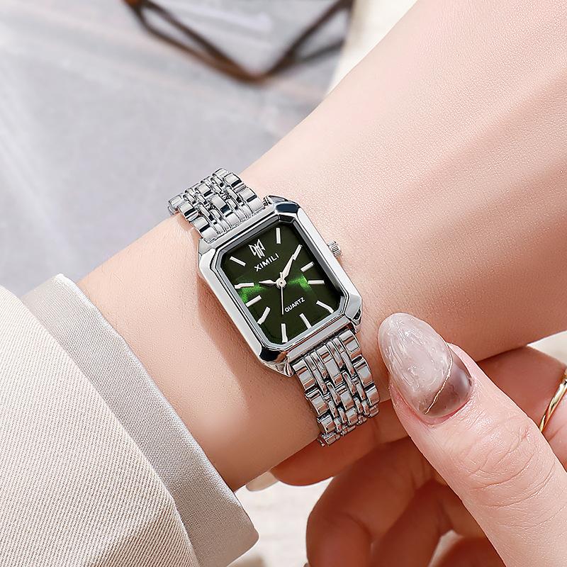 2024 New Light Luxury Steel Belt Women's Watch for Female Students Fashion Simple Square Quartz Watch