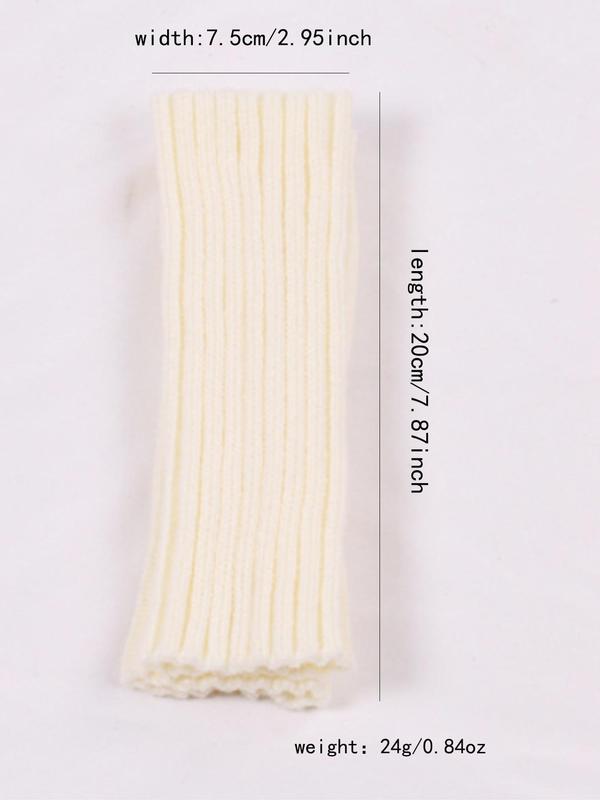 1 Pair Fingerless Thumb Hole Short Gloves, Winter Arm Warmer, Casual Acrylic Textile Gloves for Men & Women