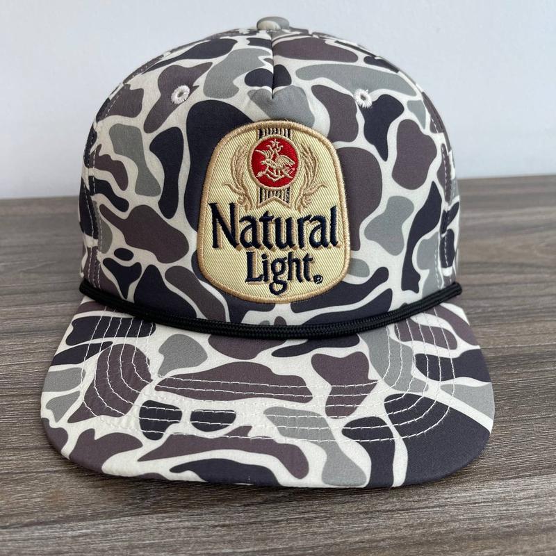 Retro Vintage Busch Light, Natural Light, Miller Lite, Coors, Michlob Ultra Camo SnapBack Hat