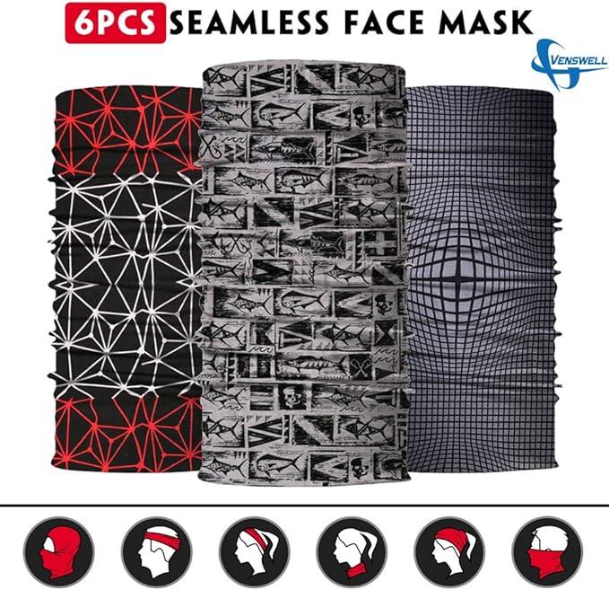 Neck Gaiter Face Mask Men Women,Seamless Bandana Rave Face Cover Scarf Mask,Balaclava,Headband, Head Wrap,Headwear