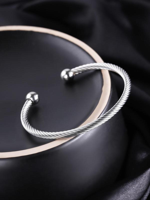 Fashion Creative Plain Color Stainless Steel Cuff Bangle, Fashion Jewelry for Party, Daily Clothing Decor, Trendy All-match & Exquisite Jewelry for Birthday Gift