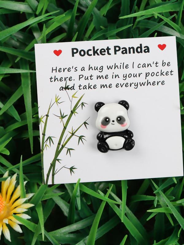 Cute Panda Design Pocket Hug, Little Pocket Hug Token With Poem Card, DIY Jewelry Making Accessories, Fashion Accessories for Birthday Gift