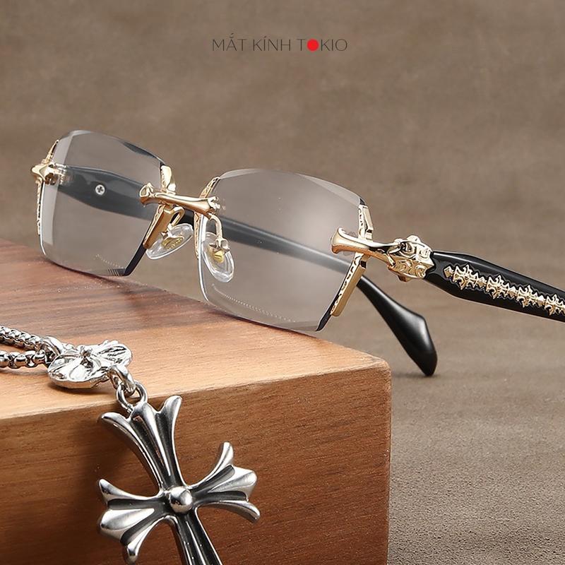 Chrome Heart Glasses Luxurious High Quality Rimless for Men and Women Unisex Chrome Heart Glasses in Titanium Stainless Steel Fashion