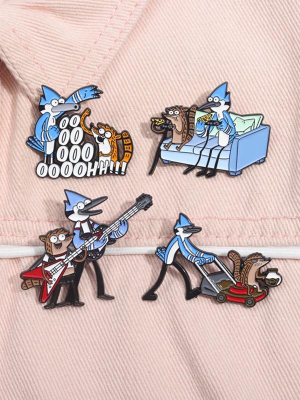 Cartoon Character Design Brooch, Cute Cartoon Badge for Backpack & Clothes Decor, Fashion Accessories for Women & Men