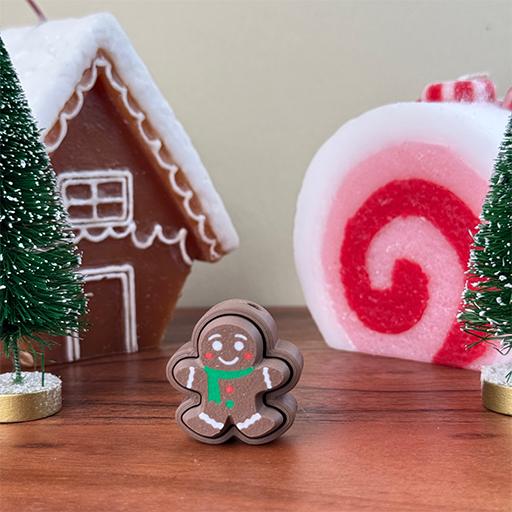 Gingerbread Fidget Clicker Keychain perfect for stress relief cute stocking stuffer