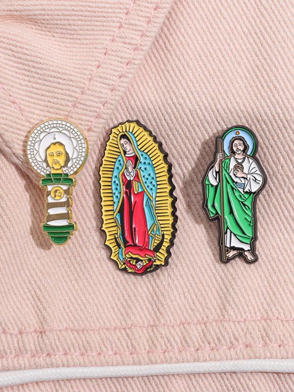 Cartoon Jesus Design Brooch, Creative Clothes Brooch, Fashion Accessories for Men & Women, Enamel Pin for Backpacks, Scarves, Hats Decoration Fixed Buckle