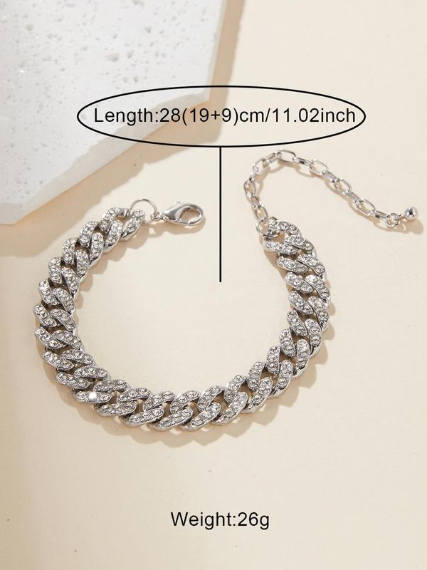 2024 Trendy Rhinestone Decorated Matching Bracelet Anklet for Women, 2024 New Fashionable Foot Jewelry for Beach Party, Elegant Trendy Anklet for Vacation Holiday Beach