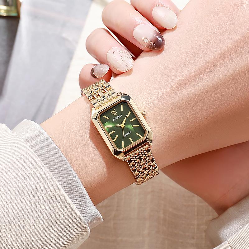 2024 New Light Luxury Steel Belt Women's Watch for Female Students Fashion Simple Square Quartz Watch