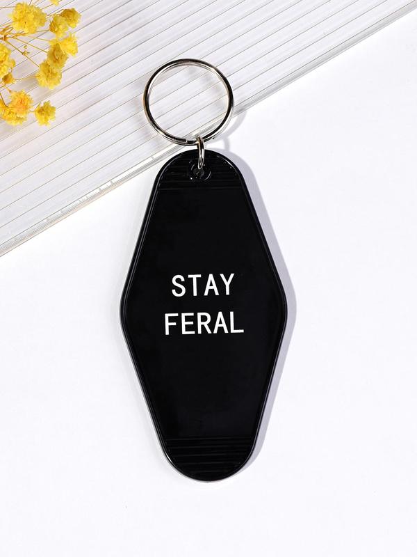 Fashion Letter Pattern Geometric Shaped Charm Keychain for Men & Women, Car Keyring, Fashion Accessory