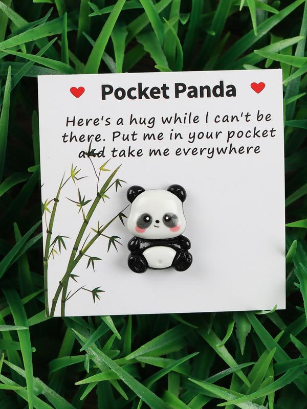 Cute Panda Design Pocket Hug, Little Pocket Hug Token With Poem Card, DIY Jewelry Making Accessories, Fashion Accessories for Birthday Gift