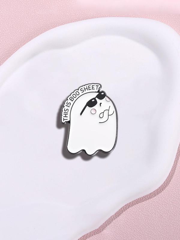 Letter & Ghost Design Brooch, Cute Creative Pin Badge, Clothes Accessories for Women & Men for Halloween, Fall, Birthday Gifts