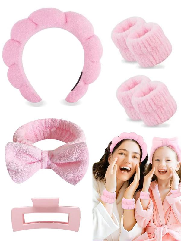 Women's Elegant Hair Care Set, Including Hair Hoop & Wristband & Hair Claw, Cute Hair Accessories Set for Women & Girls