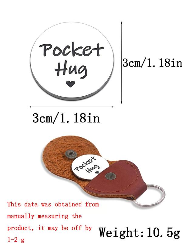 Cute Pocket Design Keychain with Letters Graphic Coin, Trendy Novelty Key Fob & Key Holder for Car Keychain, Chic Matching Accessories As Gift for Sister