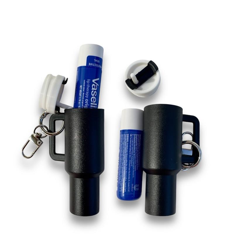 Tumbler Keychain and Chapstick Holder for Convenient Storage - Perfect for Travel and Everyday Use - Water Bottles, Mug