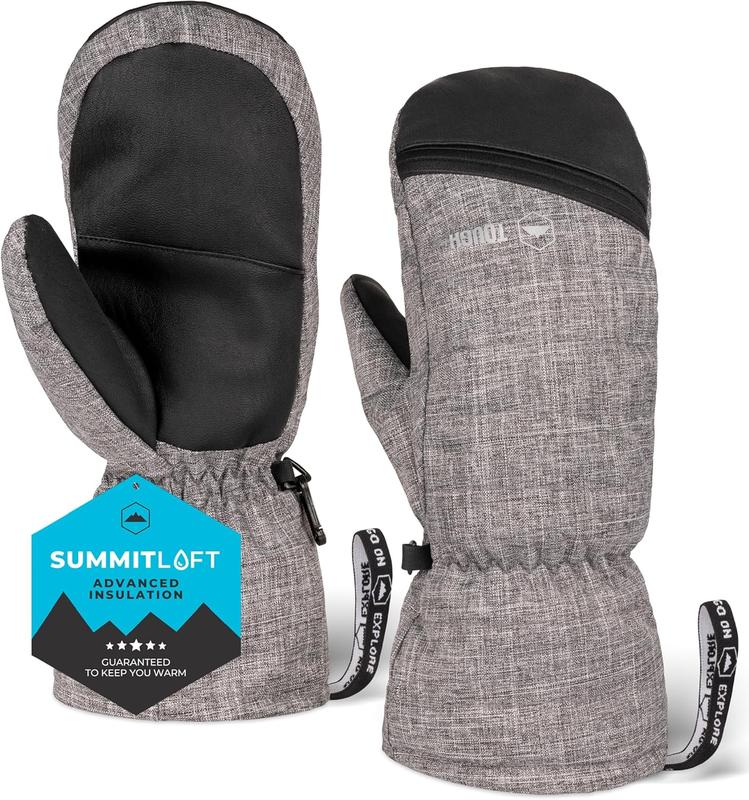 Winter Ski Mittens for Men & Women - Snow Mittens Cold Weather - Warm Insulated Waterproof Snowboard Mittens