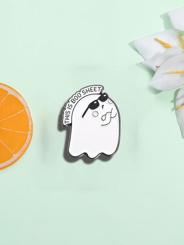 Letter & Ghost Design Brooch, Cute Creative Pin Badge, Clothes Accessories for Women & Men for Halloween, Fall, Birthday Gifts