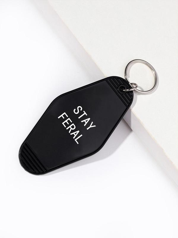 Fashion Letter Pattern Geometric Shaped Charm Keychain for Men & Women, Car Keyring, Fashion Accessory