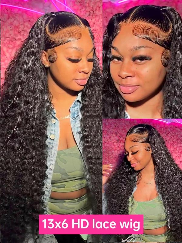 30 32 Inch Deep Wave Transparent Lace Frontal Wig Human Hair 13x4 13x6 Water Curly Wave Lace Frontal Remy Hair Wigs For Women