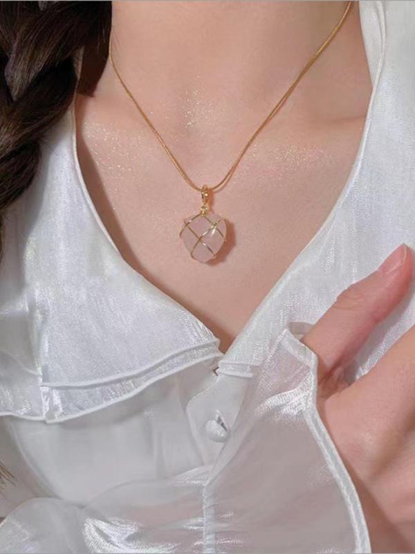 Women's Cute Heart Design Pendant Necklace, Fashion Jewelry for Party, Daily Clothing Decor, Trendy All-match & Exquisite Jewelry for Birthday Gift