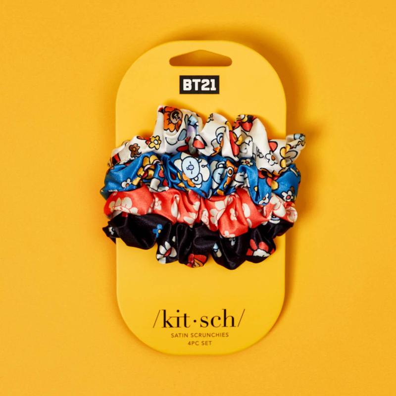 BT21 meets Kitsch Satin Sleep Scrunchies 4pc Set