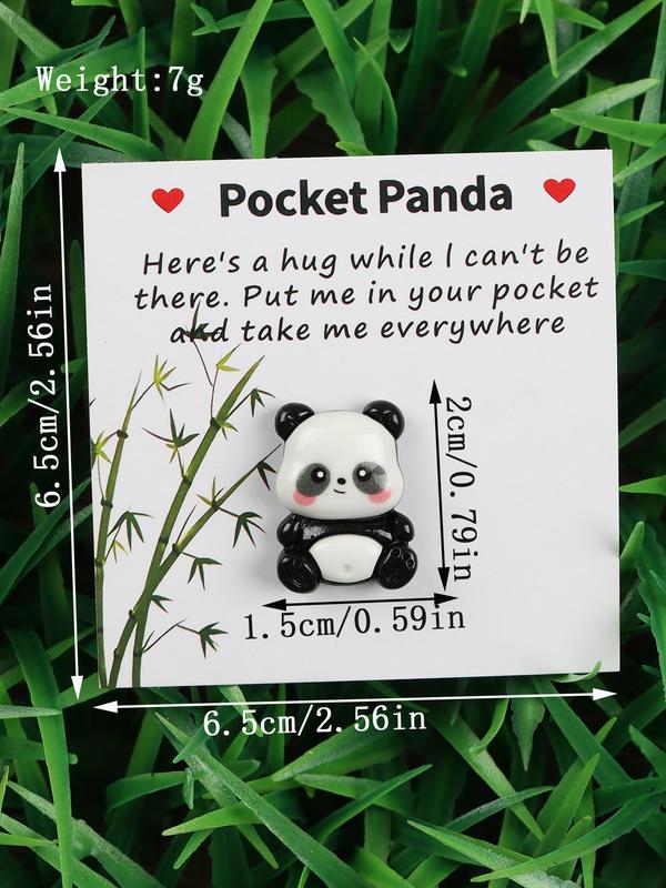 Cute Panda Design Pocket Hug, Little Pocket Hug Token With Poem Card, DIY Jewelry Making Accessories, Fashion Accessories for Birthday Gift