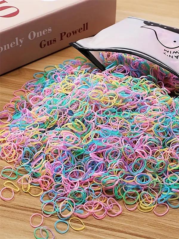 Random Color High Elastic Hair Tie, Cute Small Rubber Hair Ties for Braided Hairstyles, Casual Simple Hair Accessories for Women & Girls Hairstyles Ideas, Minimalist Headwear Suitable for Thick Hair