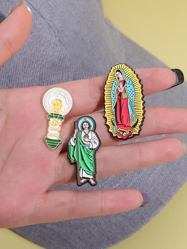 Cartoon Jesus Design Brooch, Creative Clothes Brooch, Fashion Accessories for Men & Women, Enamel Pin for Backpacks, Scarves, Hats Decoration Fixed Buckle