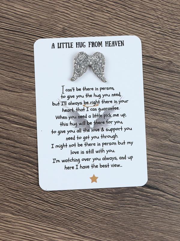 Rhinestone Wing Design Pocket Hug Token, Bereavement Gift, Keepsake, Memorial, Remembrance, Loss, Grief, Condolences, Personalized Gift