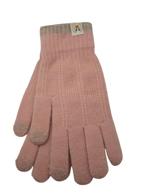 Unisex Thermal Lined Knitted Gloves, Casual Touch Screen Gloves for Fall & Winter, Warm Gloves for Outdoor Cycling Travel