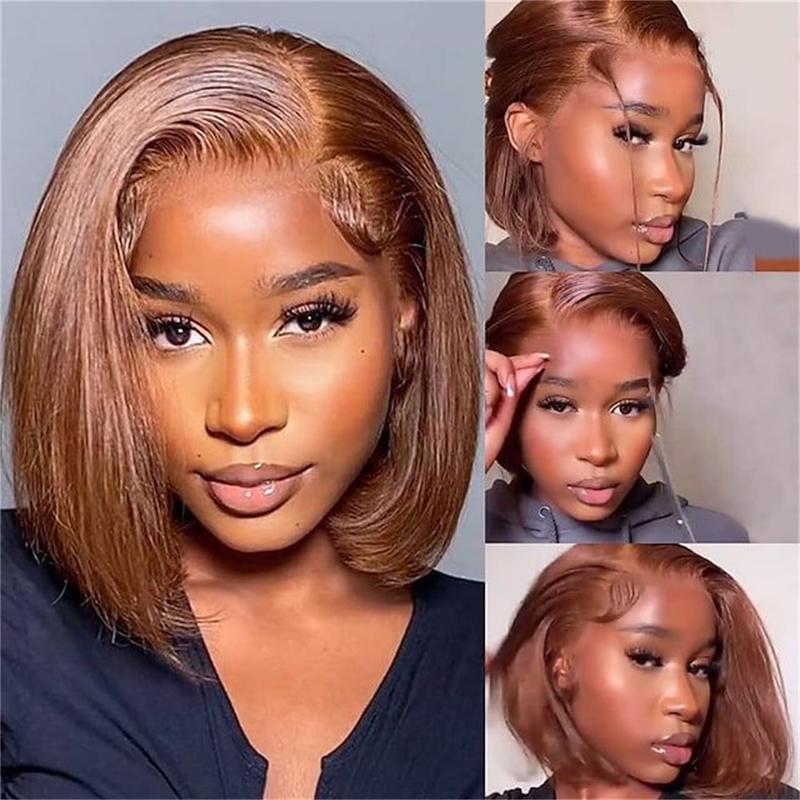 Megalook 12A Bob Wig Human Hair Minimalist Glueless Wig Pre Cut Lace 6x5 HD Closure Wig Real Pre Plucked Straight Short Bob Wigs Bleached Tiny Knots