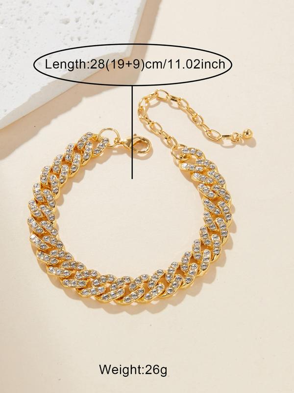 2024 Trendy Rhinestone Decorated Matching Bracelet Anklet for Women, 2024 New Fashionable Foot Jewelry for Beach Party, Elegant Trendy Anklet for Vacation Holiday Beach