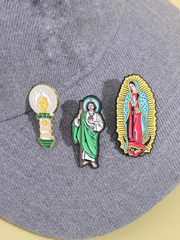 Cartoon Jesus Design Brooch, Creative Clothes Brooch, Fashion Accessories for Men & Women, Enamel Pin for Backpacks, Scarves, Hats Decoration Fixed Buckle