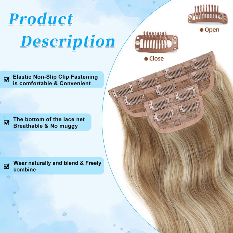 Vigorous 4PCS Clip in Hair Extensions Long Wavy Synthetic Hairpieces,Natural & Soft Hair & Blends Well Hair Extensions,Easy to Wear for Women Girls Daily Use