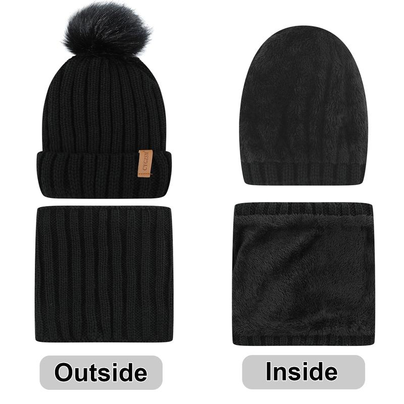 The latest fall and winter goodies for 2024,Winter Beanie Hat Scarf Gloves, Warm Fleece Knit Winter Hats Touch Screen Gloves Neck Scarf Set Winter Gifts for Women