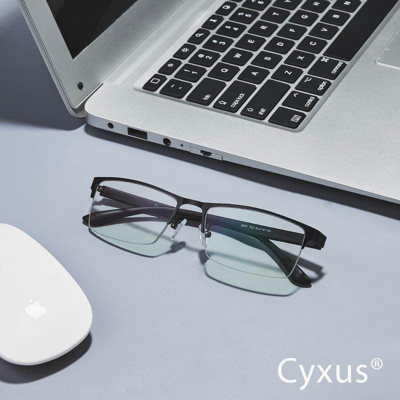 Cyxus Blue Light Blocking Computer Glasses for Men & Women Fashion Semi Rim Frame UV Blocking Gaming Eyeglasses Lightweight Eyeglass 8001