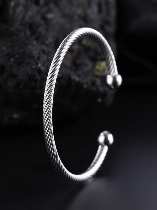 Fashion Creative Plain Color Stainless Steel Cuff Bangle, Fashion Jewelry for Party, Daily Clothing Decor, Trendy All-match & Exquisite Jewelry for Birthday Gift