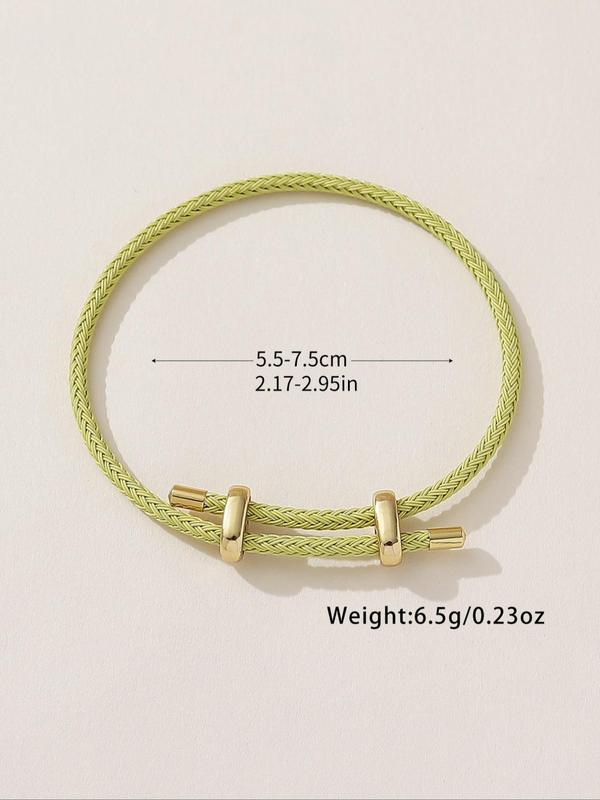 Women's Simple Plain Braided Bracelet, Casual Pull Adjustable Braided Bracelet, Fashion Accessories for Women & Girls