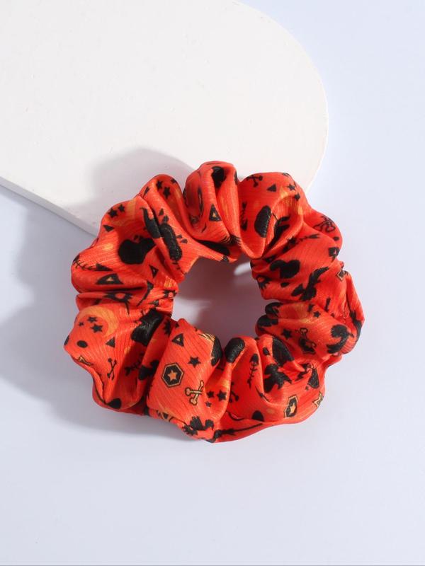 Creative Hair Scrunchies, Cute Pumpkin All Over Print Hair Ties, Fashion Hair Accessories, Minimalist Headwear Suitable for Thick Hair Fall, Birthday Gifts, Halloween Couple Ideas