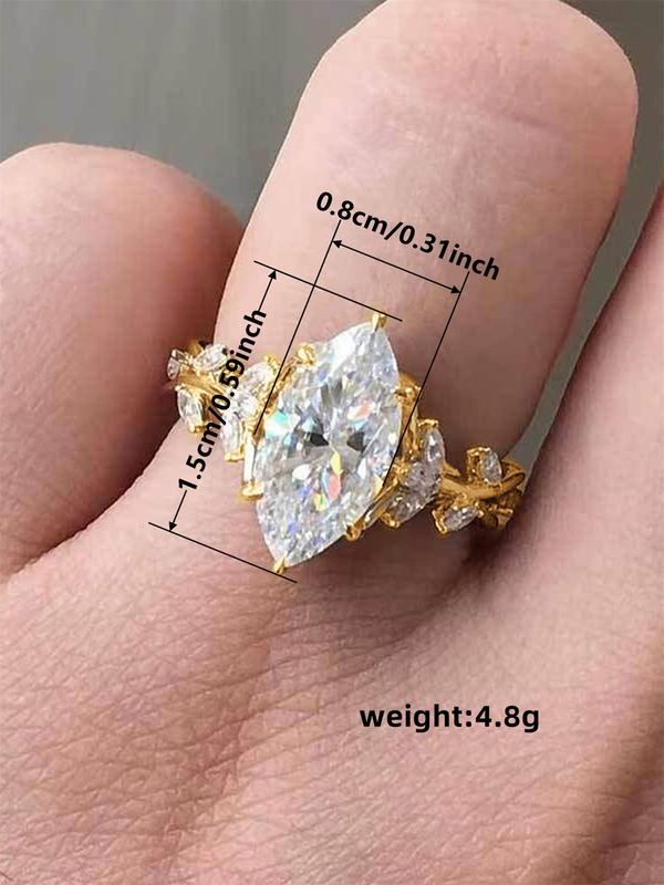 Minimalist Elegant Hollow Out Design Rhinestone Decorated Ring, Fashion Accessories for Women for Party, Daily Clothing Decor, Trendy All-match & Exquisite Jewelry for Birthday Gift