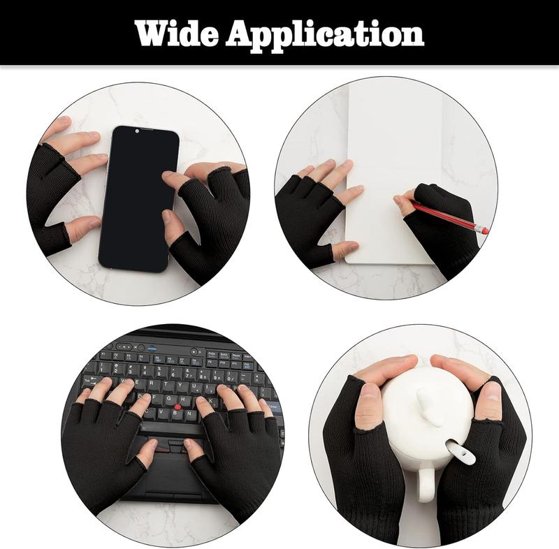 Fingerless Gloves for Women Men Winter Fingerless Mittens for Women Men Warm Knitted Gloves Typing Half Finger Gloves