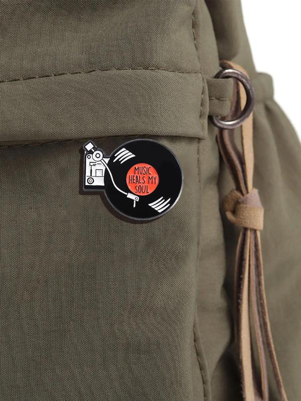 Record Design Brooch,  Cute Clothes Badge, Fashion Accessories for Men & Women, Enamel Pin Suitable for Backpacks, Jeans, Scarves, Hats Decoration