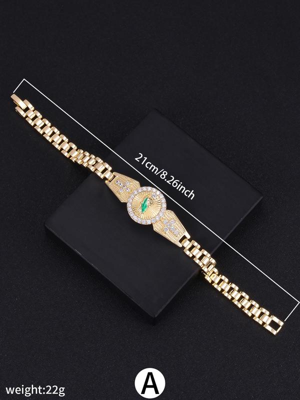 Mexican Fashion Bracelet, Rhinestones Decor St. Jude Bracelet for Men and Women, Fashion Jewelry for Party, Daily Clothing Decor, Trendy Exquisite Jewelry for Birthday Gift