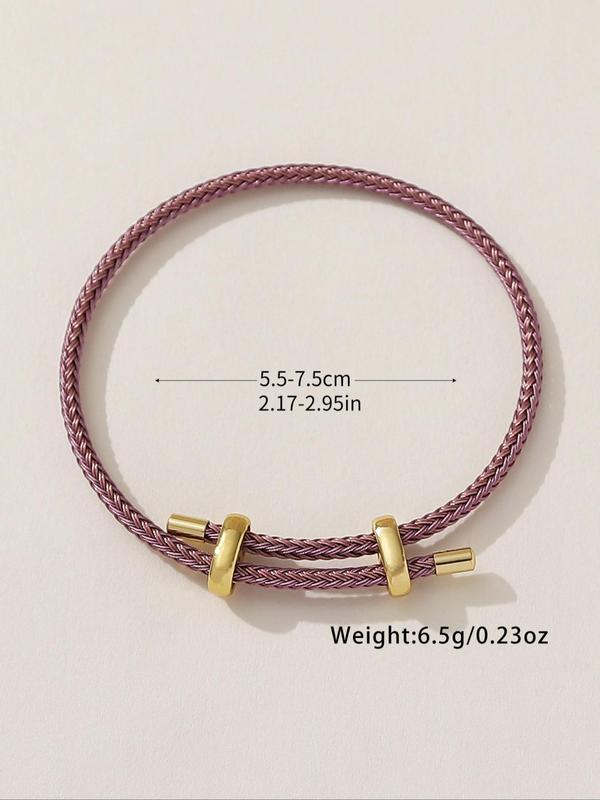 Women's Simple Plain Braided Bracelet, Casual Pull Adjustable Braided Bracelet, Fashion Accessories for Women & Girls