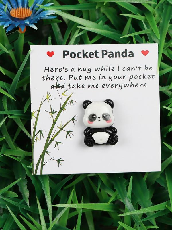 Cute Panda Design Pocket Hug, Little Pocket Hug Token With Poem Card, DIY Jewelry Making Accessories, Fashion Accessories for Birthday Gift