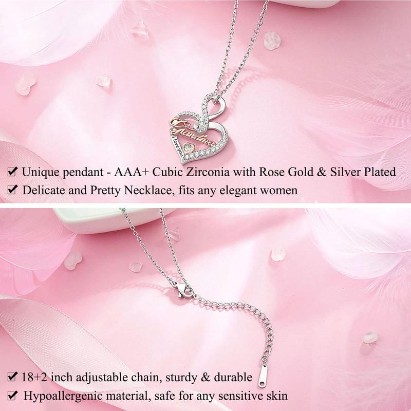 Gifts for Mom Grandma Nana Aunt, Infinity Love Heart Necklace for Women, Christmas Birthday Gifts