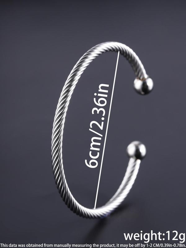 Fashion Creative Plain Color Stainless Steel Cuff Bangle, Fashion Jewelry for Party, Daily Clothing Decor, Trendy All-match & Exquisite Jewelry for Birthday Gift