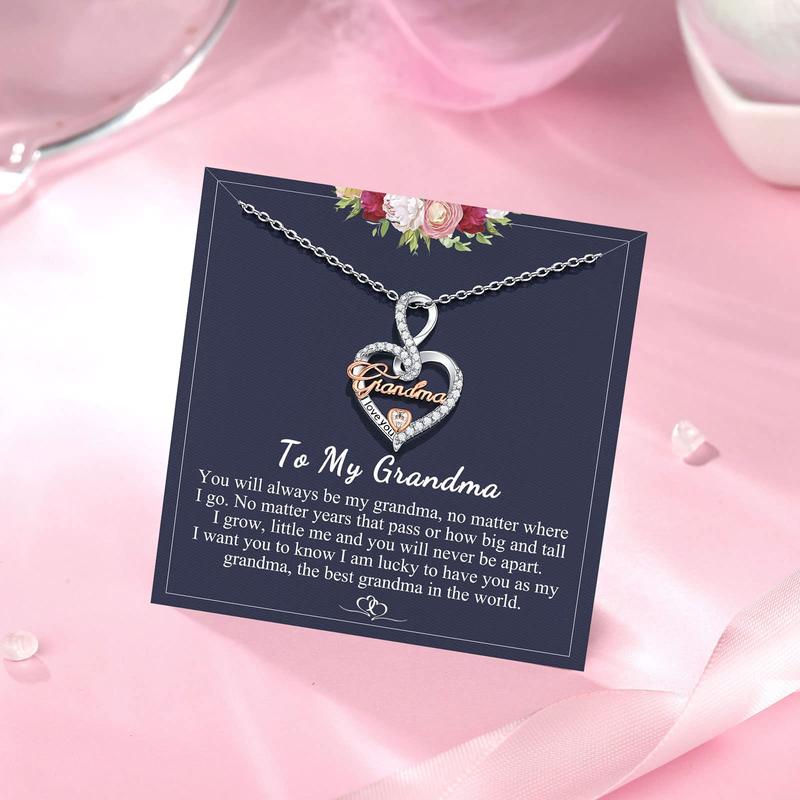 Gifts for Mom Grandma Nana Aunt, Infinity Love Heart Necklace for Women, Christmas Birthday Gifts