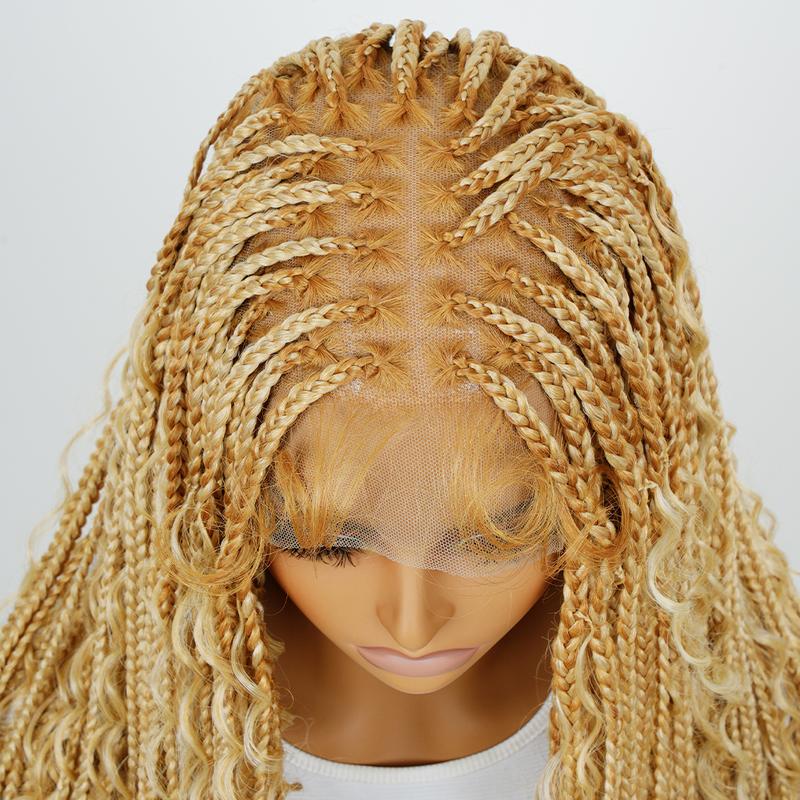 SuperNova #T274 614 36 Inches Full Lace Premium Synthetic Fiber Bohemian Box Braided Wigs Knotless