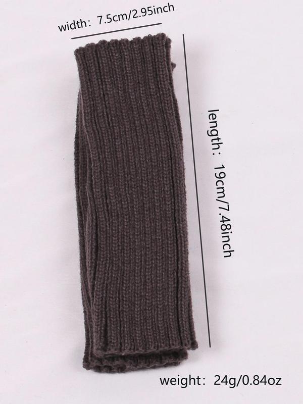 1 Pair Fingerless Thumb Hole Short Gloves, Winter Arm Warmer, Casual Acrylic Textile Gloves for Men & Women